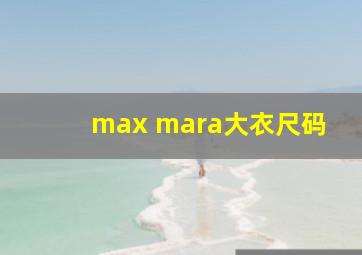 max mara大衣尺码